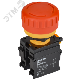 Кнопка Грибок поворот. с фикс. 1NO+1NC красная MASTER