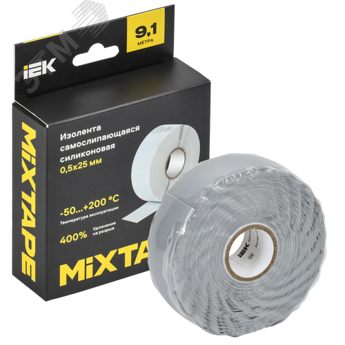 MIXTAPE PRO Изолента самослипающаяся силиконовая резиновая 0,5х25мм 9,1м 70 IEK