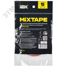 MIXTAPE PRO Лента монтажная прочная двусторонняя 1х9мм 5м IEK