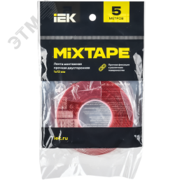 MIXTAPE PRO Лента монтажная прочная двусторонняя 1х12мм 5м IEK