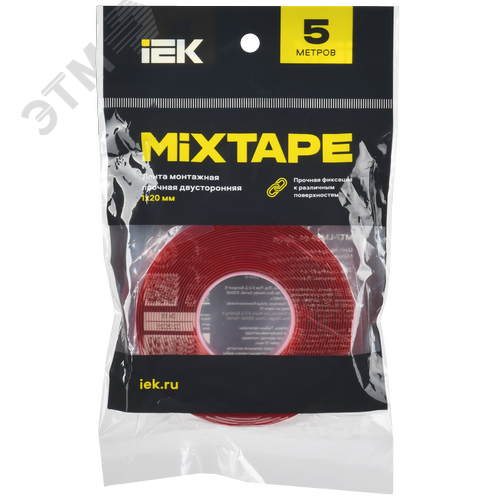 MIXTAPE PRO Лента монтажная прочная двусторонняя 1х20мм 5м IEK