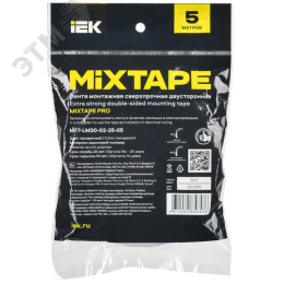 MIXTAPE PRO Лента монтажная сверхпрочная двусторонняя 2х25мм 5м IEK