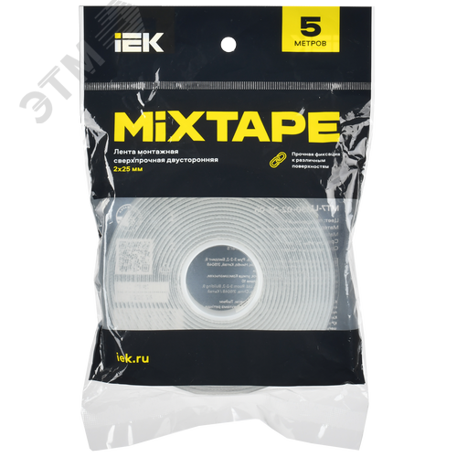 MIXTAPE PRO Лента монтажная сверхпрочная двусторонняя 2х25мм 5м IEK