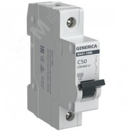 Выключатель автоматический ВА47-29М 1P 50А 4,5кА C GENERIC