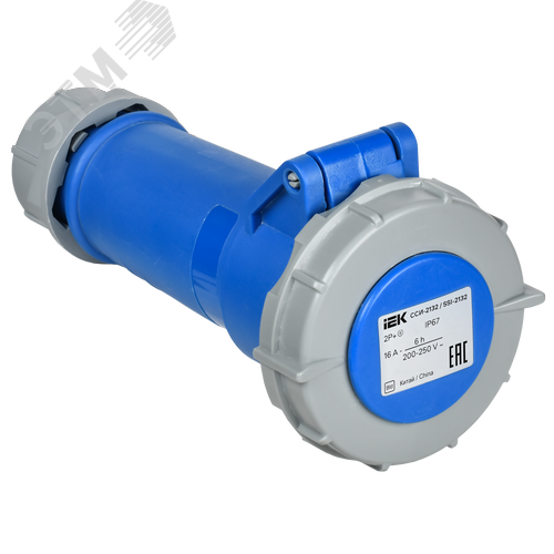 Розетка переносная ССИ-2132 16А-6ч 220В 2P+PE IP67 IEK