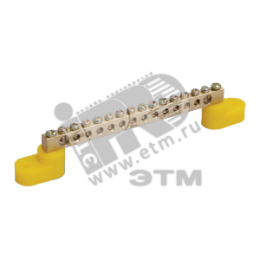 Шина PE земля на двух угловых изоляторах ШНИ-6х9-6-У2-Ж