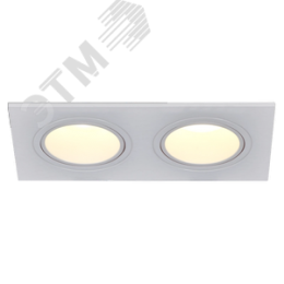 Светильник 4102 встраиваемый декоративный под лампу 2хMR16 квадрат пластиковый белый