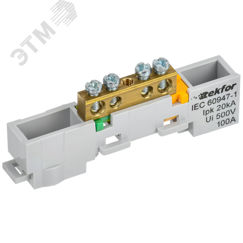 TEKFOR Шина PE земля неизолированная на универсальном держателе 6х9-4-Ж IEK