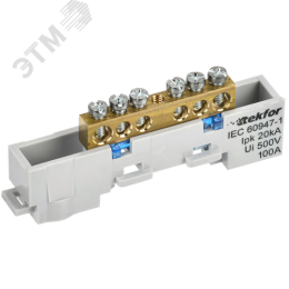 TEKFOR Шина N ноль неизолированная на универсальном держателе 6х9-6-С IEK