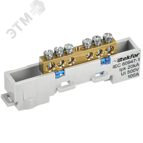 TEKFOR Шина N ноль неизолированная на универсальном держателе 6х9-6-С IEK