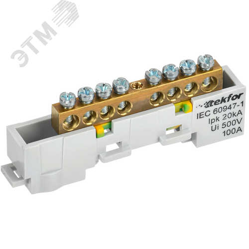 TEKFOR Шина PE земля неизолированная на универсальном держателе 6х9-8-Ж IEK