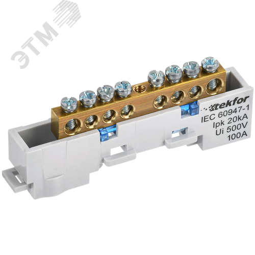 TEKFOR Шина N ноль неизолированная на универсальном держателе 6х9-8-С IEK