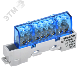 TEKFOR Шина N ноль изолированная на универсальном держателе 6х9-8-С IEK