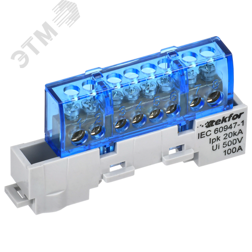 TEKFOR Шина N ноль изолированная на универсальном держателе 6х9-8-С IEK