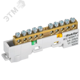 TEKFOR Шина PE земля неизолированная на универсальном держателе 6х9-10-Ж IEK