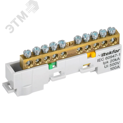 TEKFOR Шина PE земля неизолированная на универсальном держателе 6х9-10-Ж IEK