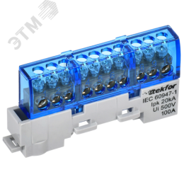 TEKFOR Шина N ноль изолированная на универсальном держателе 6х9-10-С IEK