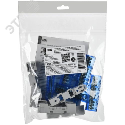 TEKFOR Шина N ноль изолированная на универсальном держателе 6х9-10-С IEK