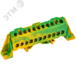 TEKFOR Шина PE земля в комбинированном DIN-изоляторе Стойка 6х9-11-ЖЗ IEK