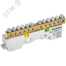 TEKFOR Шина PE земля неизолированная на универсальном держателе 6х9-12-Ж IEK