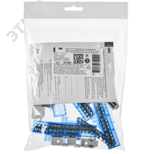 TEKFOR Шина N ноль изолированная на универсальном держателе 6х9-12-С IEK