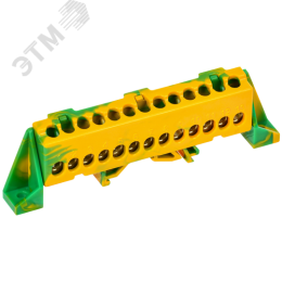 TEKFOR Шина PE земля в комбинированном DIN-изоляторе Стойка 6х9-13-ЖЗ IEK