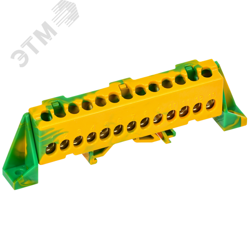 TEKFOR Шина PE земля в комбинированном DIN-изоляторе Стойка 6х9-13-ЖЗ IEK