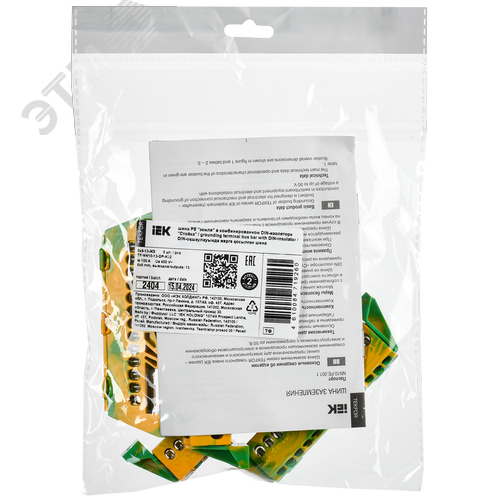 TEKFOR Шина PE земля в комбинированном DIN-изоляторе Стойка 6х9-13-ЖЗ IEK