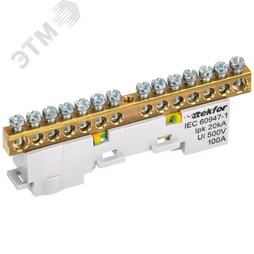 TEKFOR Шина PE земля неизолированная на универсальном держателе 6х9-14-Ж IEK