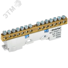 TEKFOR Шина N ноль неизолированная на универсальном держателе 6х9-14-С IEK