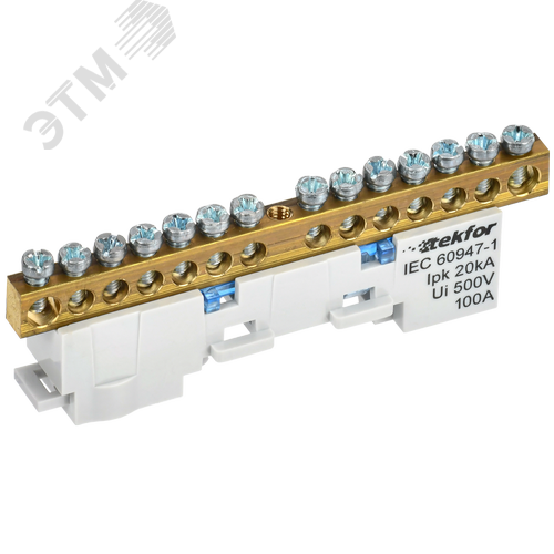 TEKFOR Шина N ноль неизолированная на универсальном держателе 6х9-14-С IEK