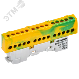 TEKFOR Шина PE земля изол на универсальном держателе 6х9-14-ЖЗ IEK