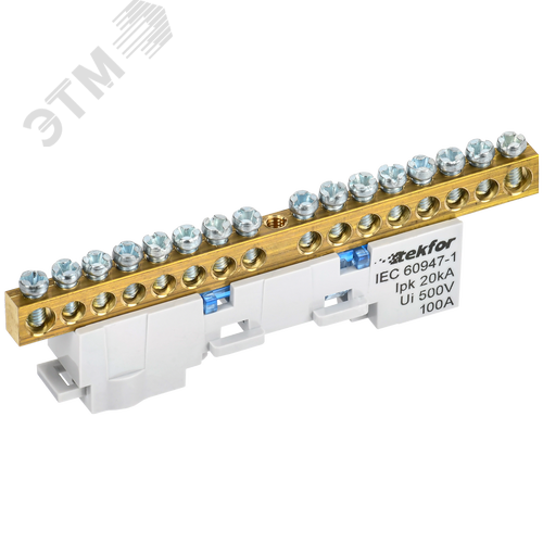 TEKFOR Шина N ноль неизолированная на универсальном держателе 6х9-16-С IEK