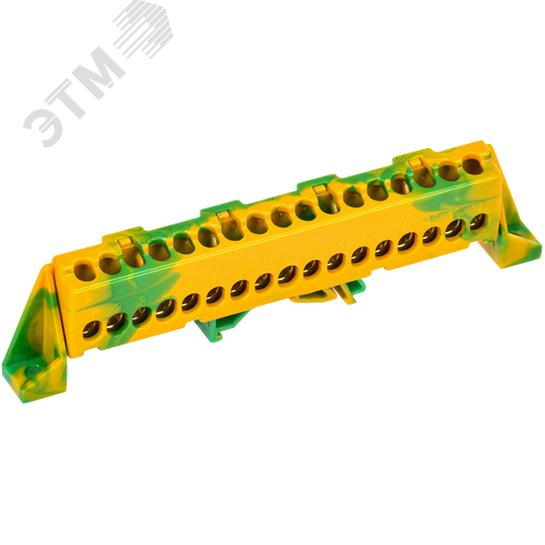 TEKFOR Шина PE земля в комбинированном DIN-изоляторе Стойка 6х9-17-ЖЗ IEK