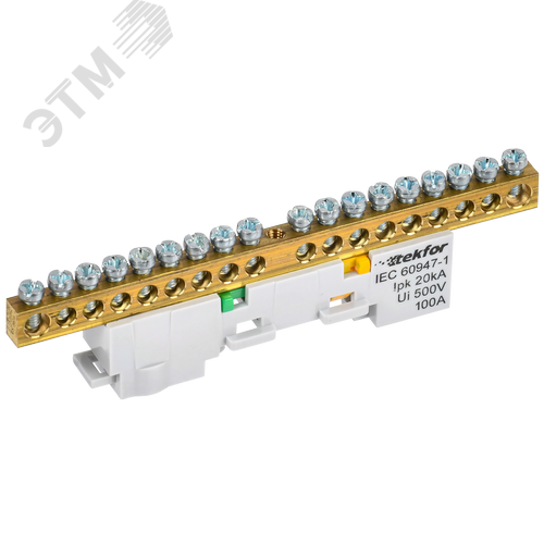 TEKFOR Шина PE земля неизолированная на универсальном держателе 6х9-18-Ж IEK