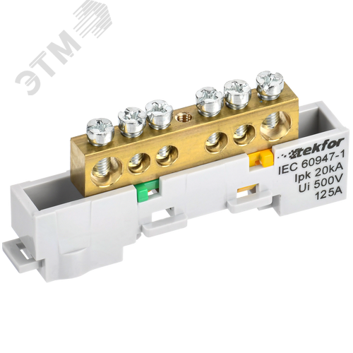 TEKFOR Шина PE земля неизолированная на универсальном держателе 8х12-6-Ж IEK
