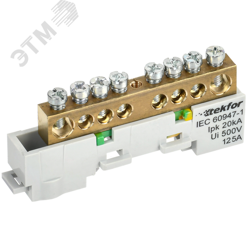 TEKFOR Шина PE земля неизолированная на универсальном держателе 8х12-8-Ж IEK