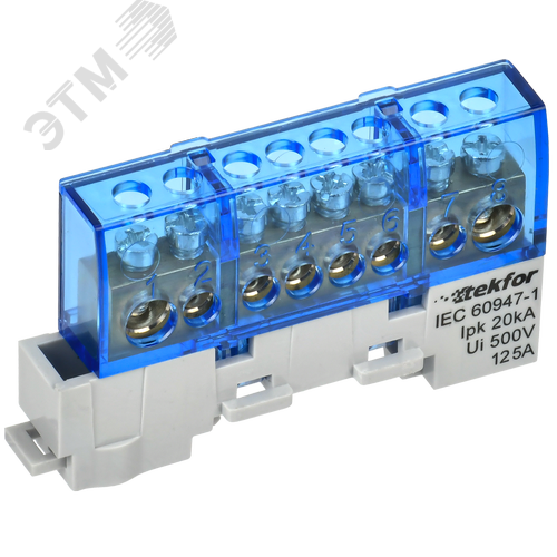 TEKFOR Шина N ноль изолированная на универсальном держателе 8х12-8-С IEK