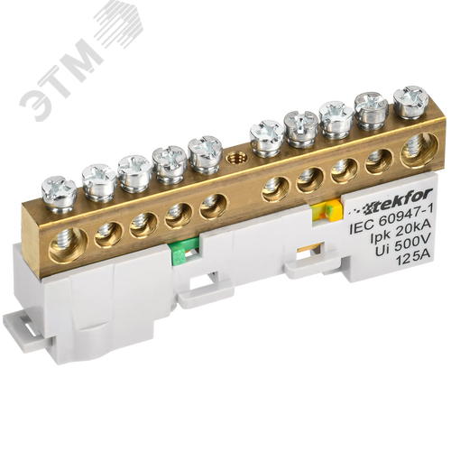 TEKFOR Шина PE земля неизолированная на универсальном держателе 8х12-10-Ж IEK