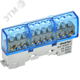 TEKFOR Шина N ноль изолированная на универсальном держателе 8х12-10-С IEK