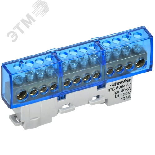 TEKFOR Шина N ноль изолированная на универсальном держателе 8х12-12-С IEK