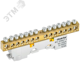 TEKFOR Шина PE земля неизолированная на универсальном держателе 8х12-14-Ж IEK