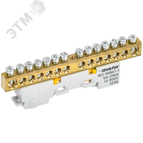 TEKFOR Шина PE земля неизолированная на универсальном держателе 8х12-14-Ж IEK