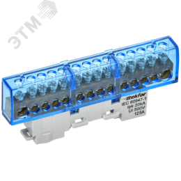 TEKFOR Шина N ноль изолированная на универсальном держателе 8х12-14-С IEK