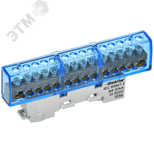 TEKFOR Шина N ноль изолированная на универсальном держателе 8х12-14-С IEK