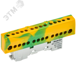 TEKFOR Шина PE земля изолированная на универсальном держателе 8х12-14-ЖЗ IEK