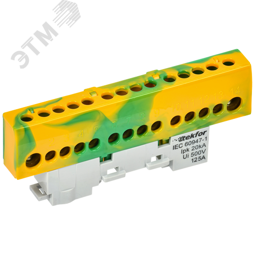 TEKFOR Шина PE земля изолированная на универсальном держателе 8х12-14-ЖЗ IEK