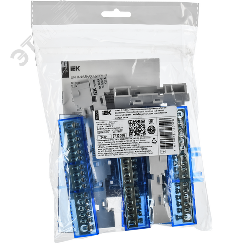 TEKFOR Шина N ноль изолированная на универсальном держателе 8х12-16-С IEK