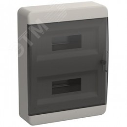 Корпус пластиковый навесной на 24 модуля ЩРН-П-24 IP41 TEKFOR черная прозрачная дверь