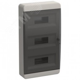 Корпус пластиковый навесной на 36 модулей ЩРН-П-36 IP41 TEKFOR черная прозрачная дверь